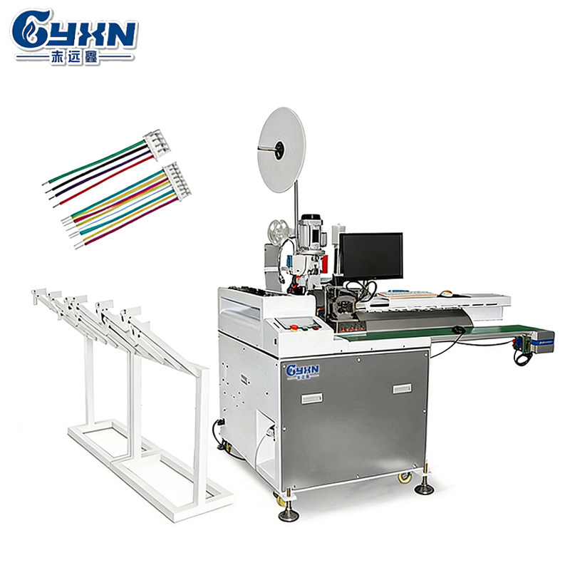 Automatic single-end wire cutting, stripping, housing insertion and tin dipping machine with Mitsubishi servo motor and visual pressure detection
